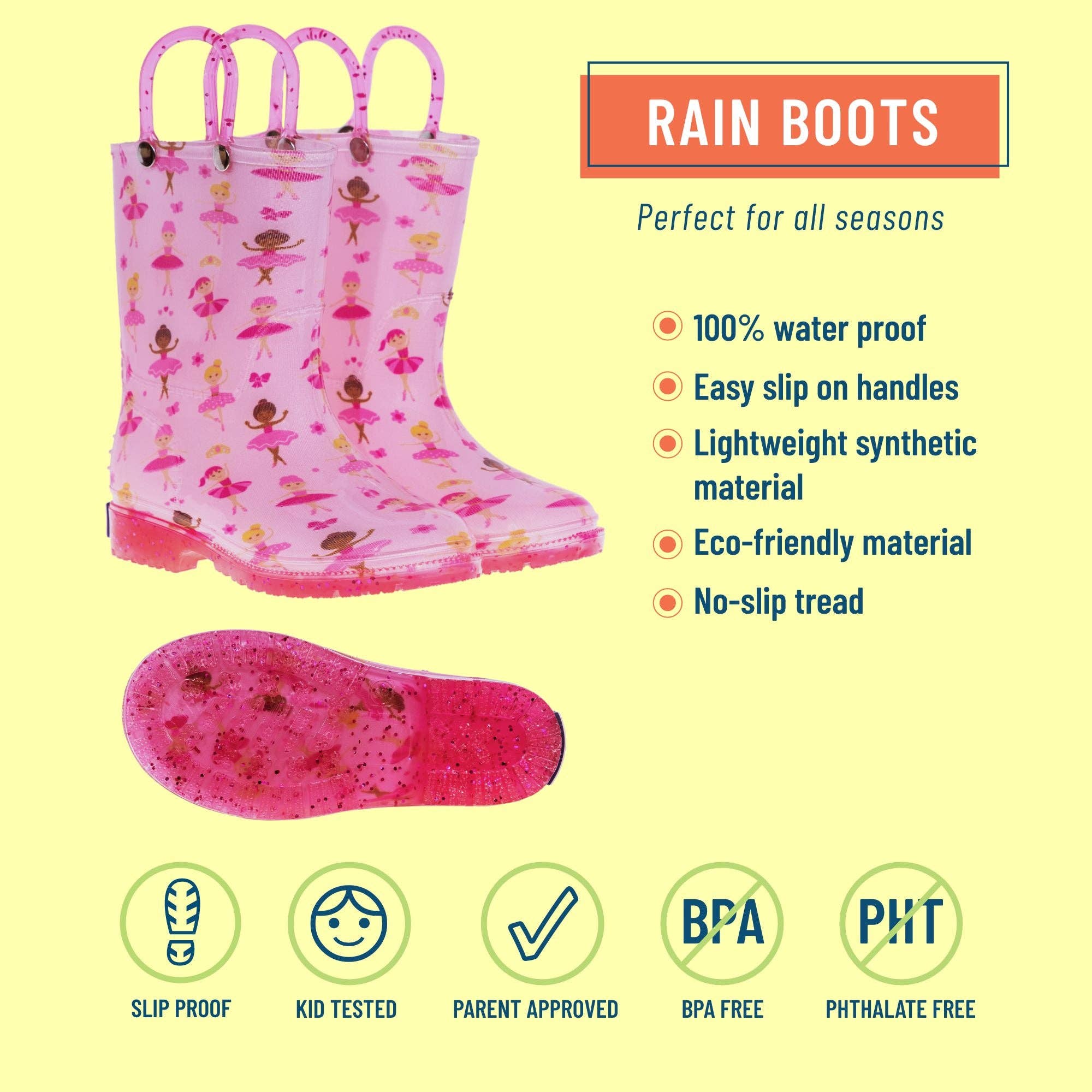 Wildkin - Wholesale Rain Boots - Kids - Ballerina Rain Boots1