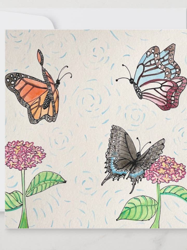 Placas Flat Note Quadrado Borboleta por atacado de Joni McKown Art