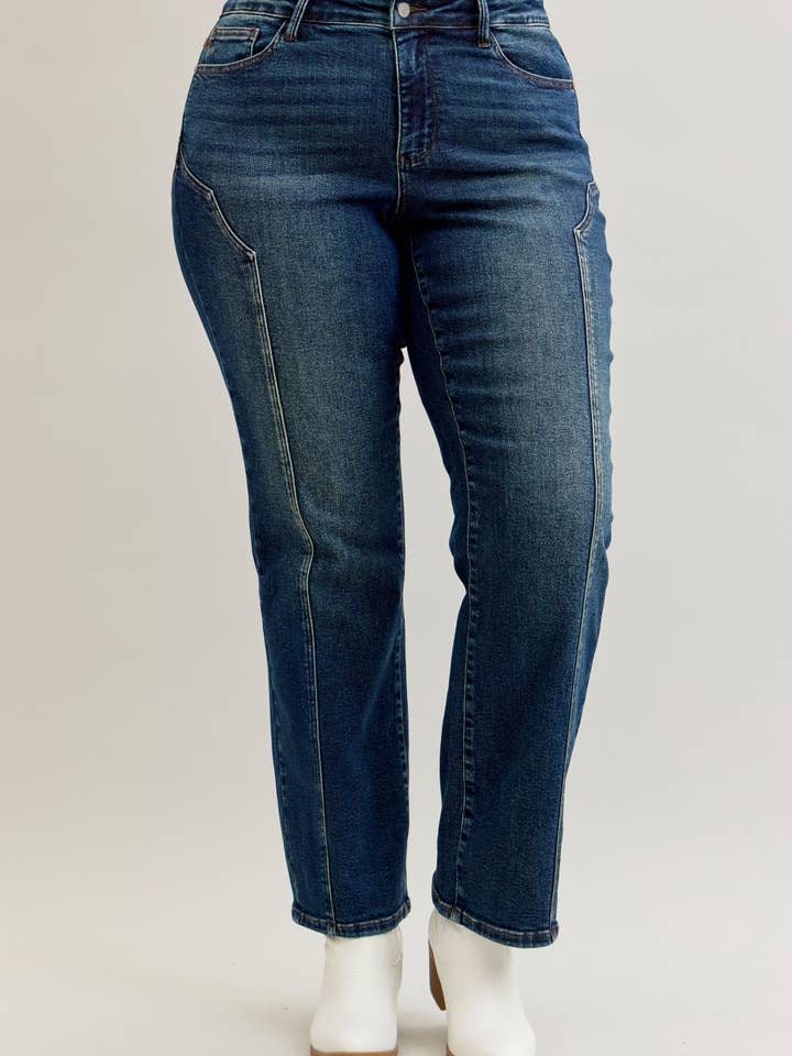 MR Straight Western Seam Detail for wholesale by Judy Blue Jeans