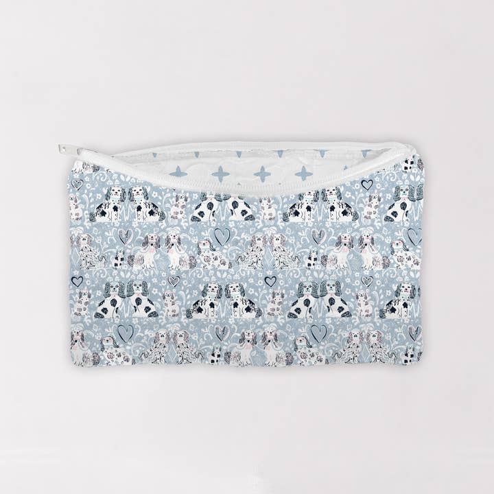 Ida Mae Home - Wholesale Makeup/Cosmetic Bag - Foo Dogs Blue Makeup Bag
