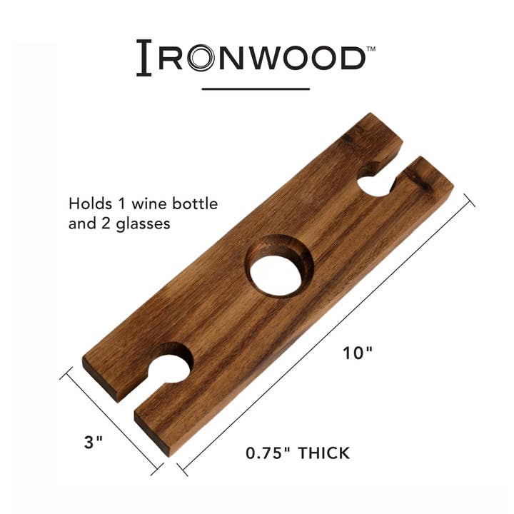 Fox Run Brands – Suporte de vinho por atacado – Suporte para Copos de Vinho em Madeira de Acácia Ironwood para Garrafas de Vinho5