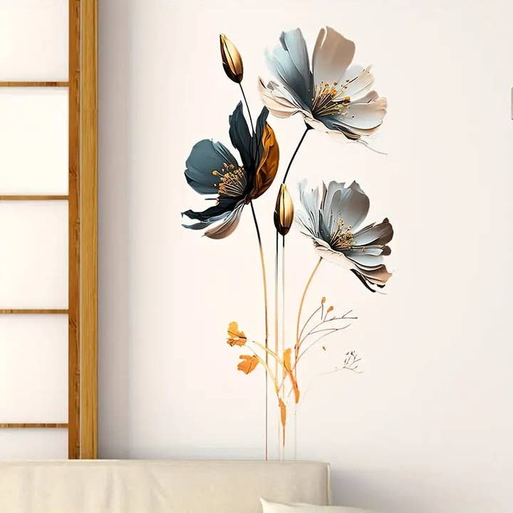 Huis Van Merken – wholesale Wall Accent – 1pc 3D Poppy Flowers Wall Sticker3