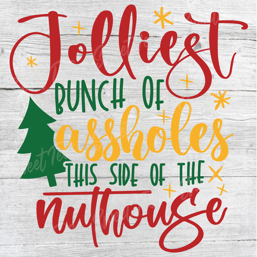 Sweet Tees – wholesale T-shirt (graphic) – women's – Jolliest Bunch of Assholes Christmas Bleached Tee3