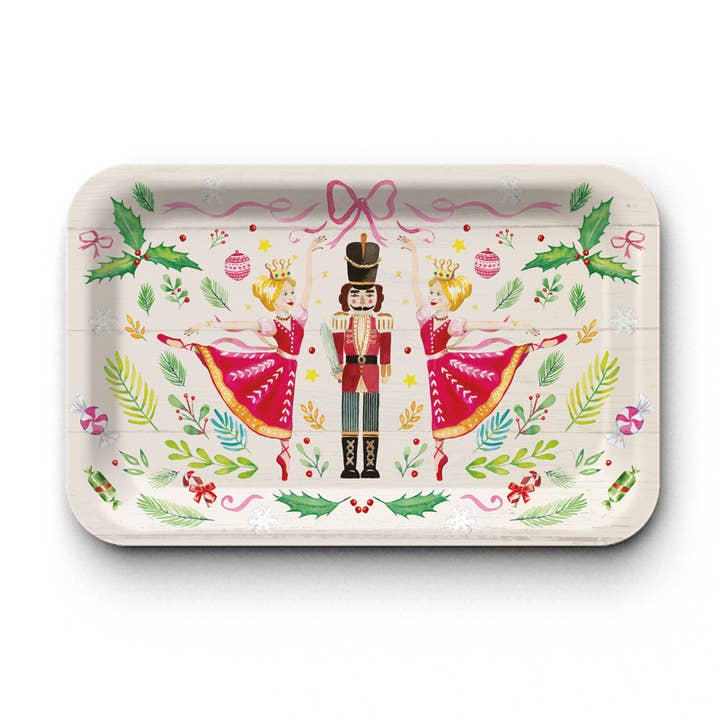 Rektangulær bakke i kraft (måler 28x18 cm) - Julemagi for engroshandel hos Hirondelle & Cie