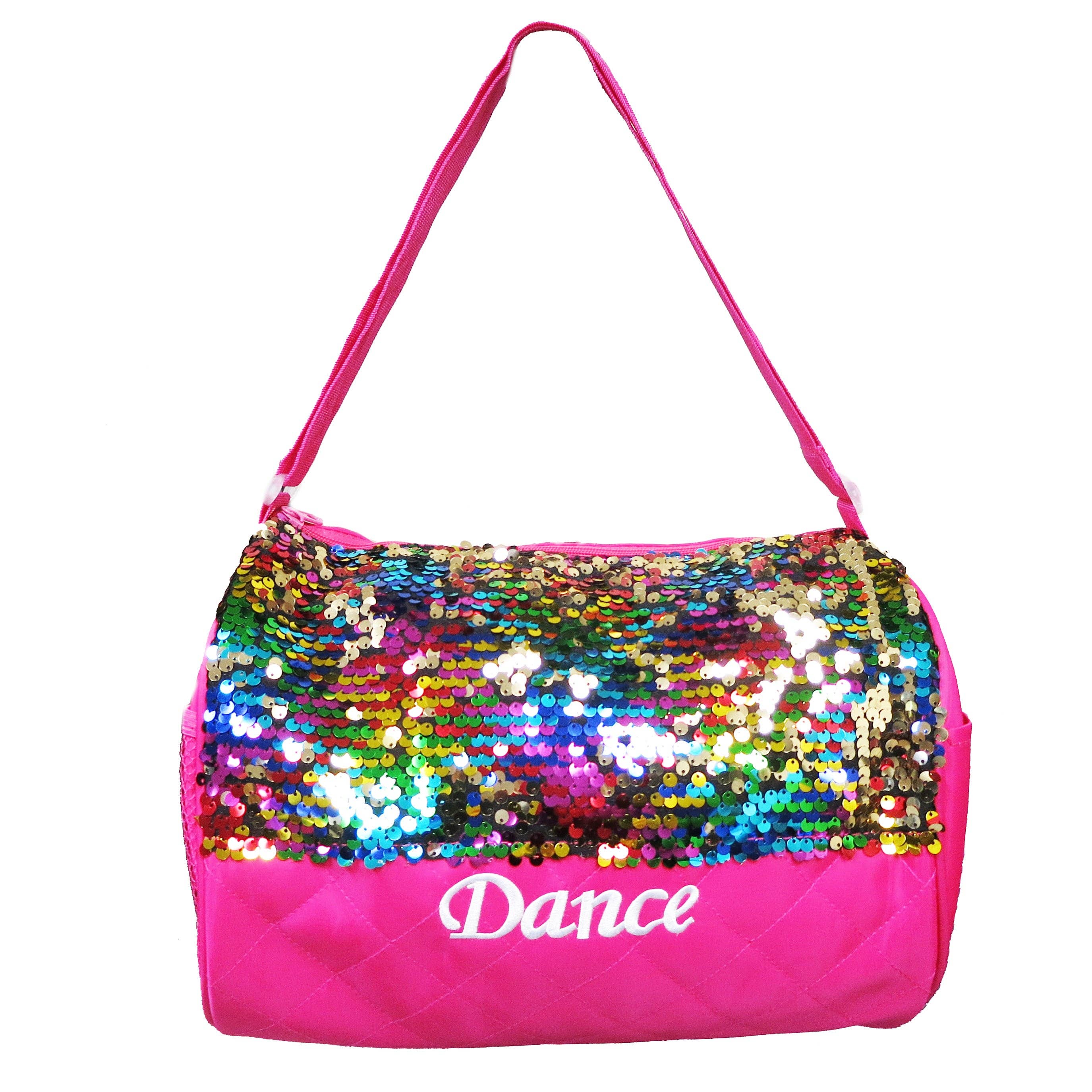 Wenchoice - Vente Sac de voyage – enfant - Sac de danse à paillettes arc-en-ciel / rose vif0