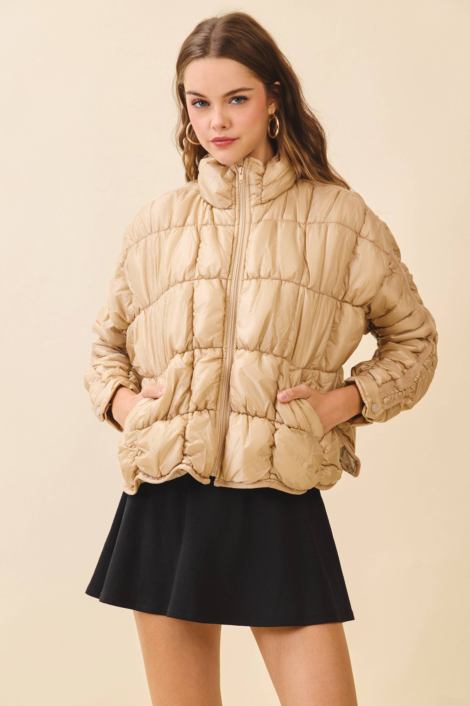 TCEC - Wholesale Puffer Jacket - Women's - CJ6616-Light Weight Quilted Puffer Jacket4