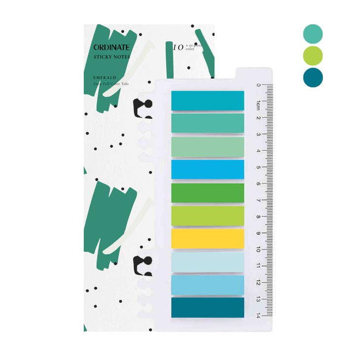 ordinate - Wholesale Sticky Notes - Emerald | Sticky Note Marker | Page Markers | Book Tabs |