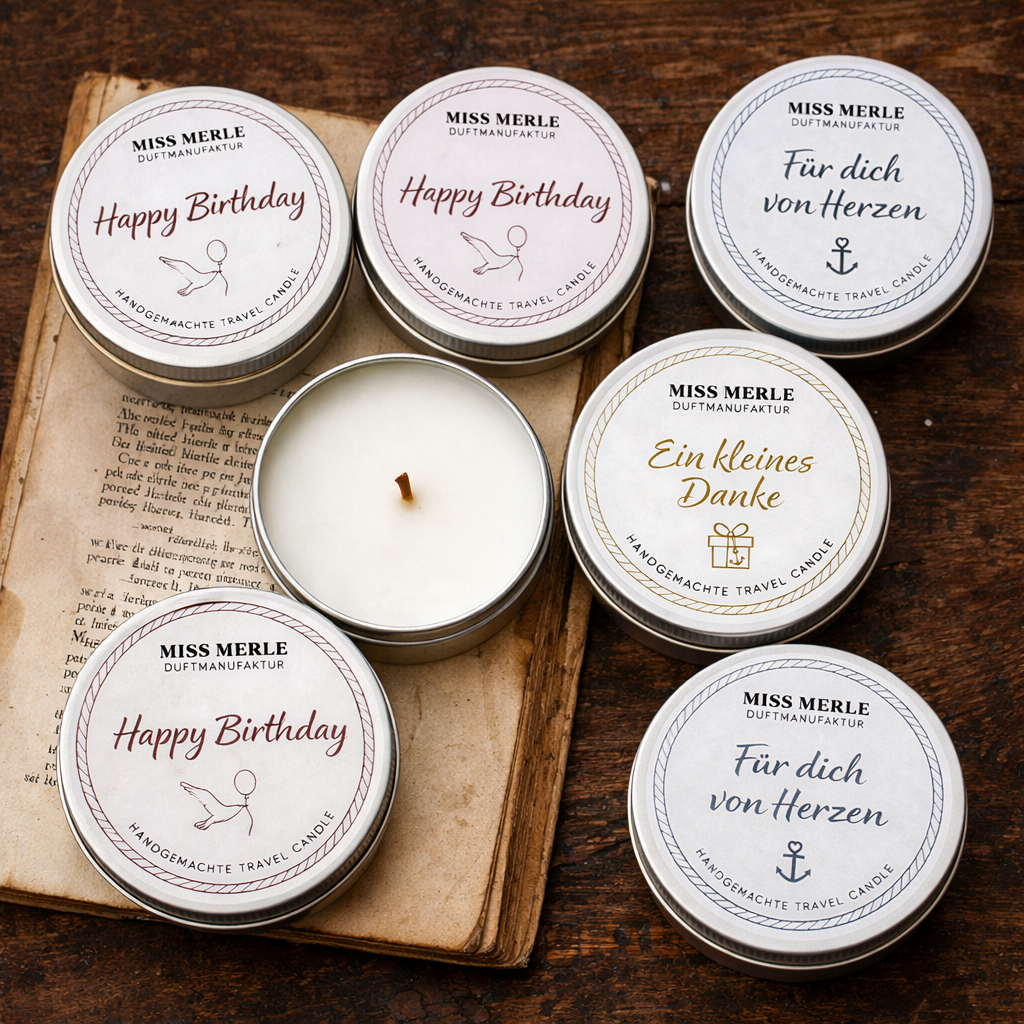 MISS MERLE Duftmanufaktur - Wholesale Travel Candles - Maritime Scented Candle "For You from the Heart", 90g3