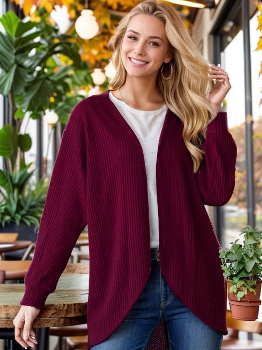 EJ6730-10 OPEN CARDIGAN for wholesale by HEIMISH