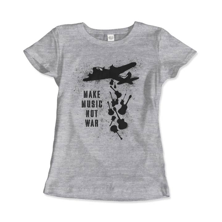 Art-O-Rama Shop - Wholesale Screen Printed T-Shirt - Unisex - Banksy Make Music Not War Street Art T-Shirt2