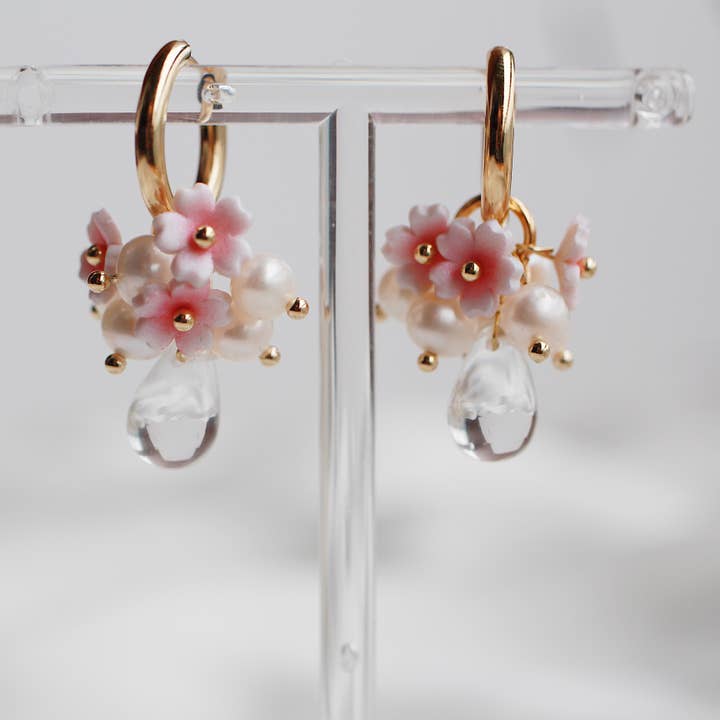 Lovanju - Wholesale Dangle Earrings - Cherry blossoms1