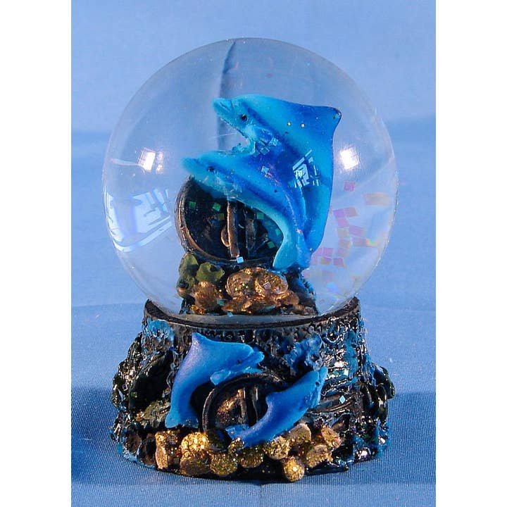 Dolphin W/Gold Globe 45mm for wholesale by Sea Creations