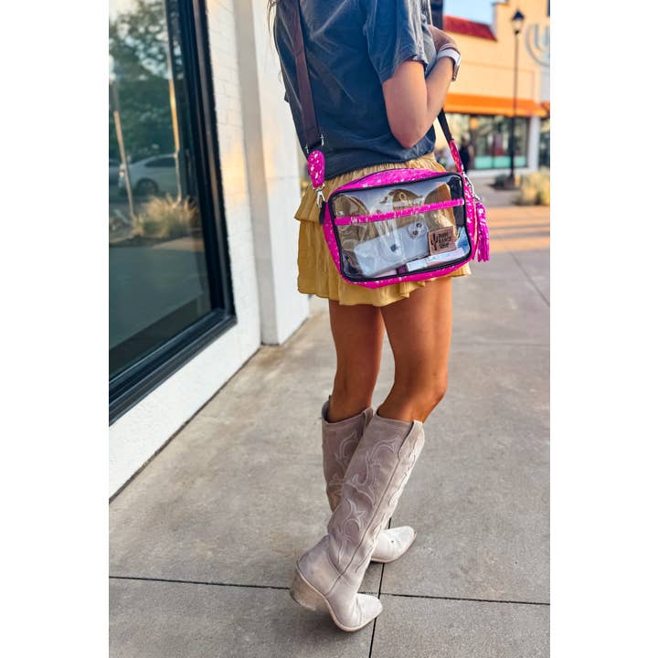 Boho Ranch Shop - Wholesale Crossbody Bag - Women's - PRISCILLA CLEAR cowhide crossbody purse bag concert festival