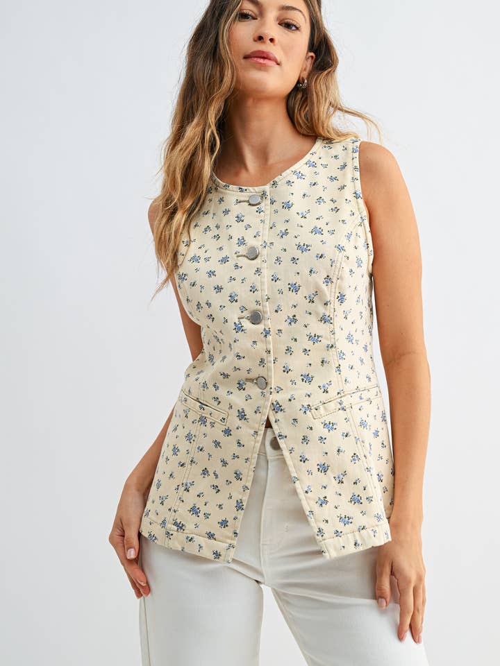 JV393 - FLWR - Gilet ajusté pour la vente par Just USA Jeans