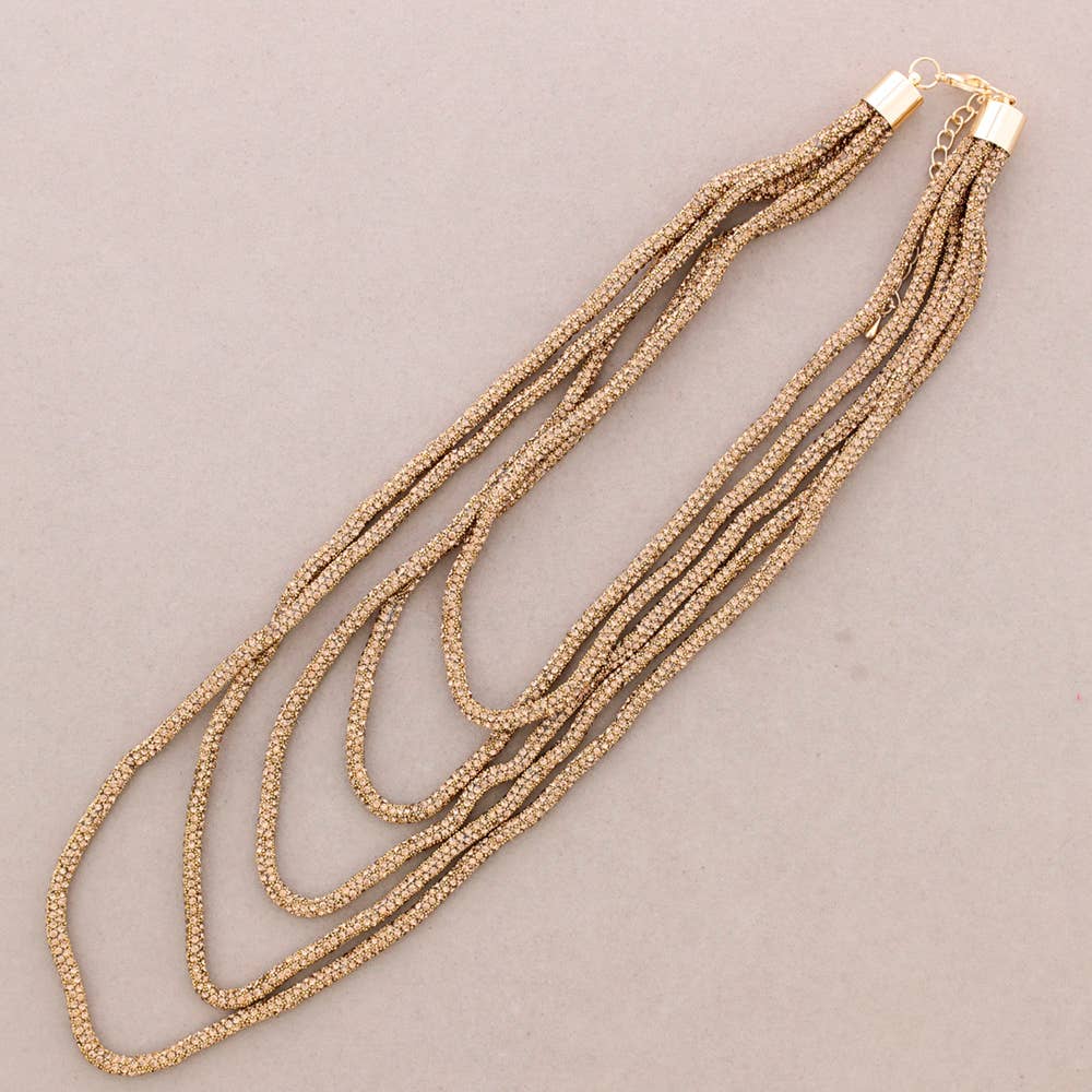 Sonata - Wholesale Woven Necklace - Five Rows Crystal Necklace2