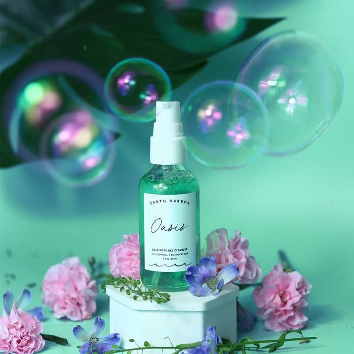 Earth Harbor Naturals - Wholesale Facial Cleanser - OASIS Deep Pore Gel Cleanser: Chlorophyll + Botanical BHA