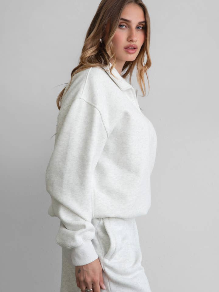 TICTOC - Vente Sweat-shirt – femme - Pull classique à demi-fermeture éclair en polaire nuage HAILEE11