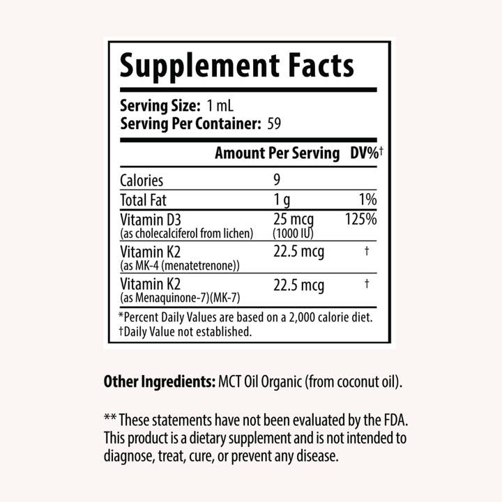 Drop Supplements - Wholesale Oral supplement/vitamin - Vitamin D3 + K2 Liquid Drops For Bone Strength, Immunity1