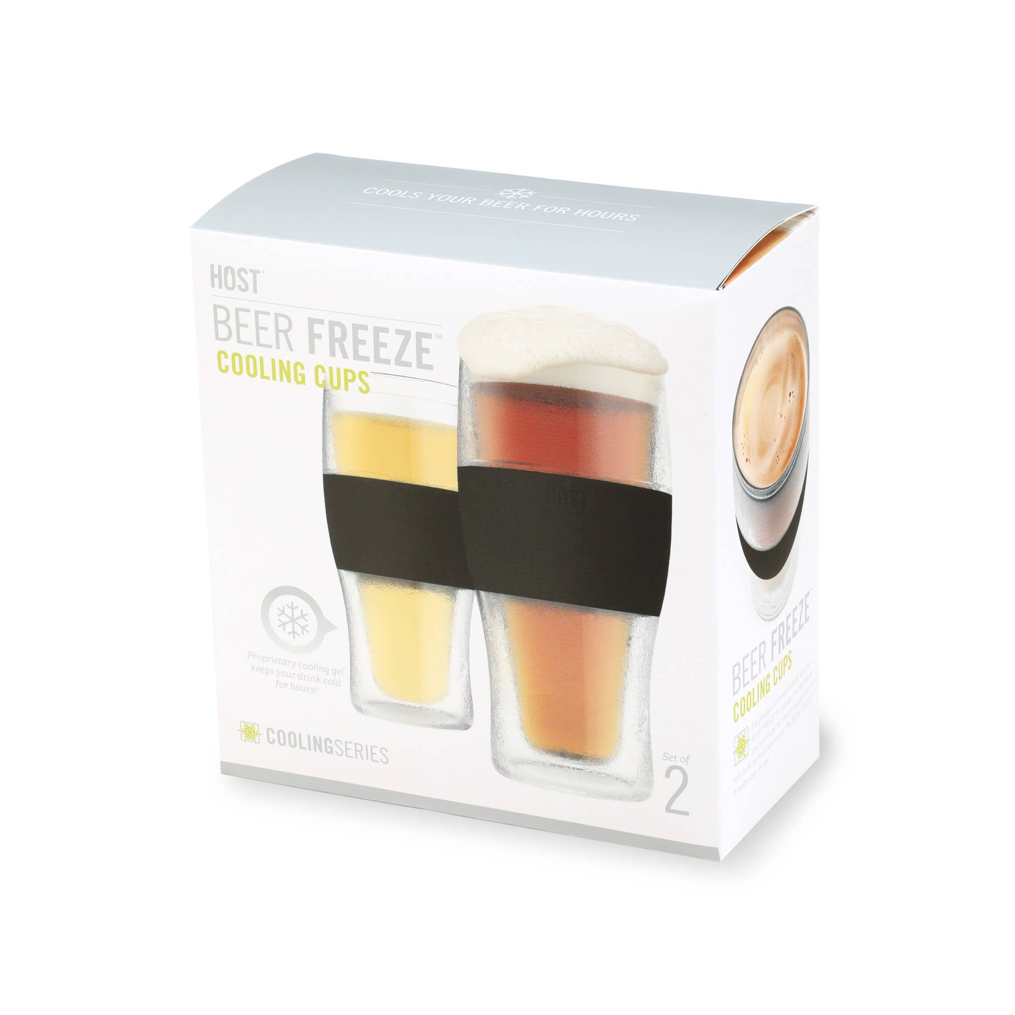 HOST - Wholesale Beer Glass/Mug - Beer FREEZE™ Cooling Cups with Cooling Gel in Black Set of 21