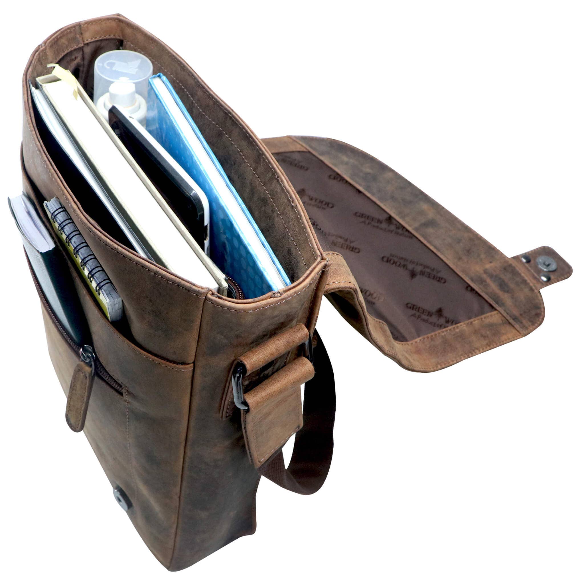 Greenwood - Wholesale Messenger Bag - Unisex - Hedwig A4 leather women's shoulder bag for men4