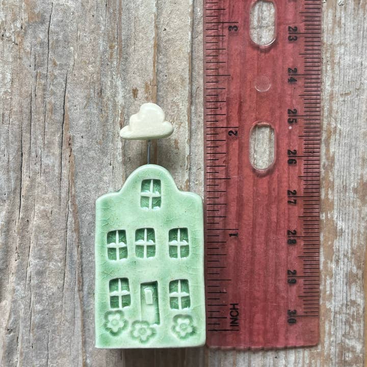 Tasha McKelvey - Wholesale Decorative Tabletop Object - Tiny Embellished Pottery House with Flowers1