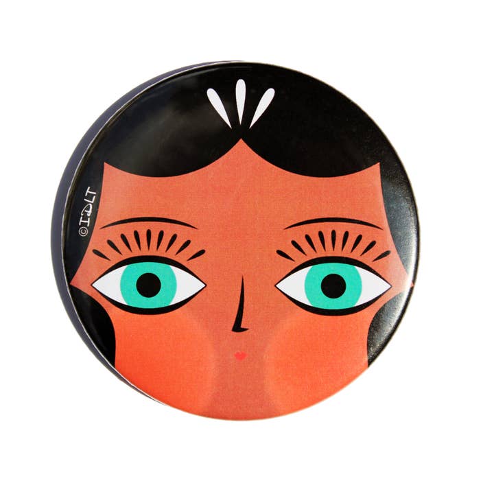 Rosita cardboard doll round mirror for wholesale by Iris De La Torre