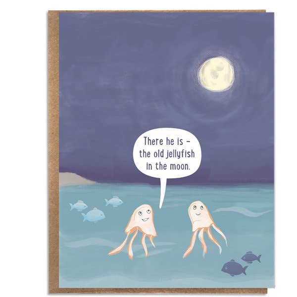 A Zillion Dollars - Venta al por mayor Tarjetas de felicitación - Ahí está: La vieja medusa en la luna; Tarjeta de cómic; Phi
