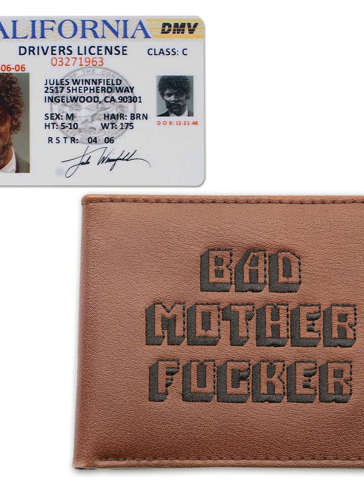 Set di portafogli Bad Mother Fucker di Pulp Fiction per la vendita all'ingrosso da parte di Close Up GmbH