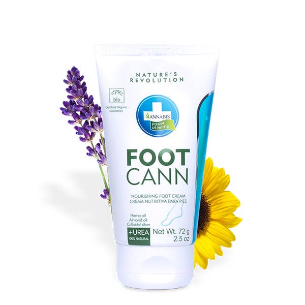 Annabis FOOTCANN Organic Hemp Foot Cream with Silver & Urea for wholesale by Annabis North America
