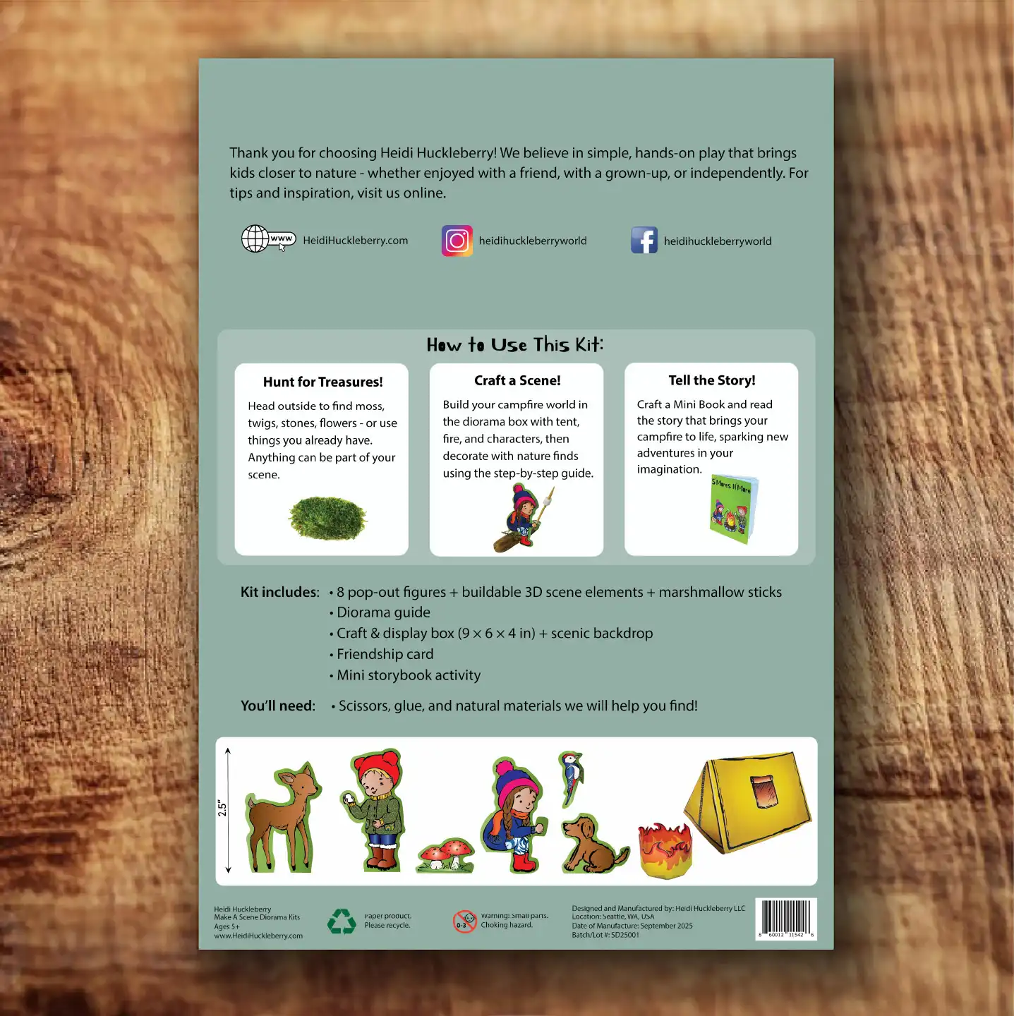 Heidi Huckleberry - Wholesale DIY Craft Kit - Nature Diorama Craft Kit: Make a Scene - S'MORES N'MORE -DIY3