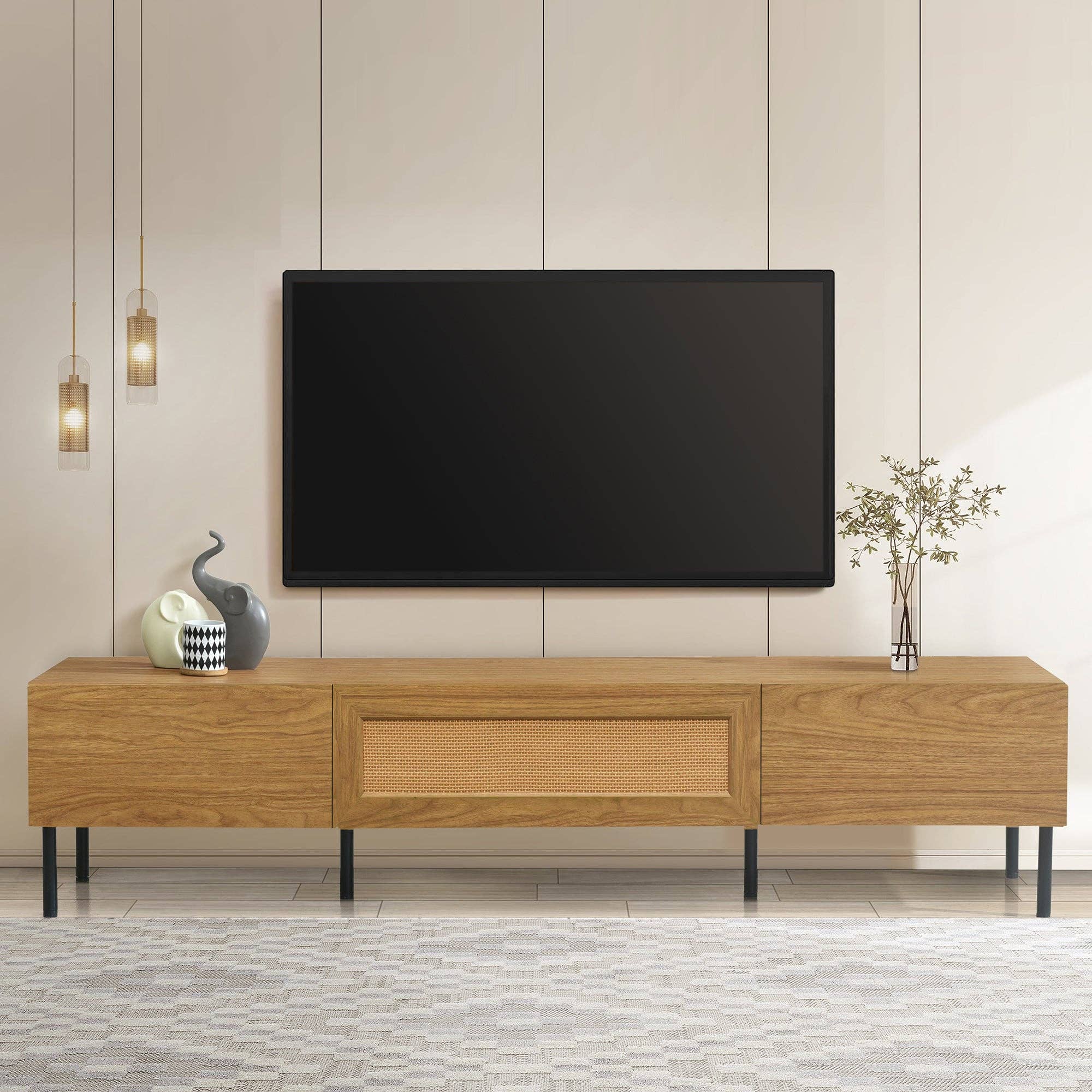 39F Inc. - Wholesale Cabinet - TV Stand for TVs up to 80'' , Modern Farmhouse Media Console0