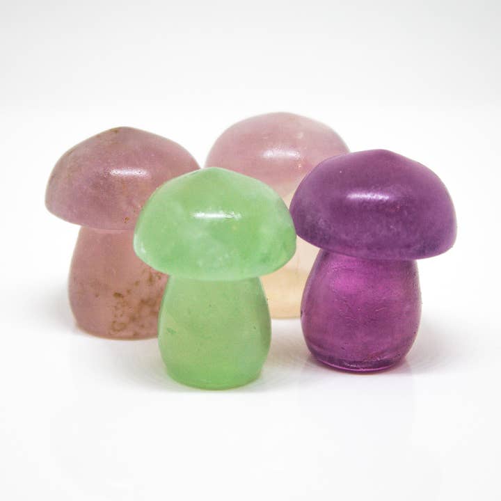 Quasar Gems USA - Vente Pierre et cristal de spiritualité - Champignons en fluorite multicolores 1 pouce0
