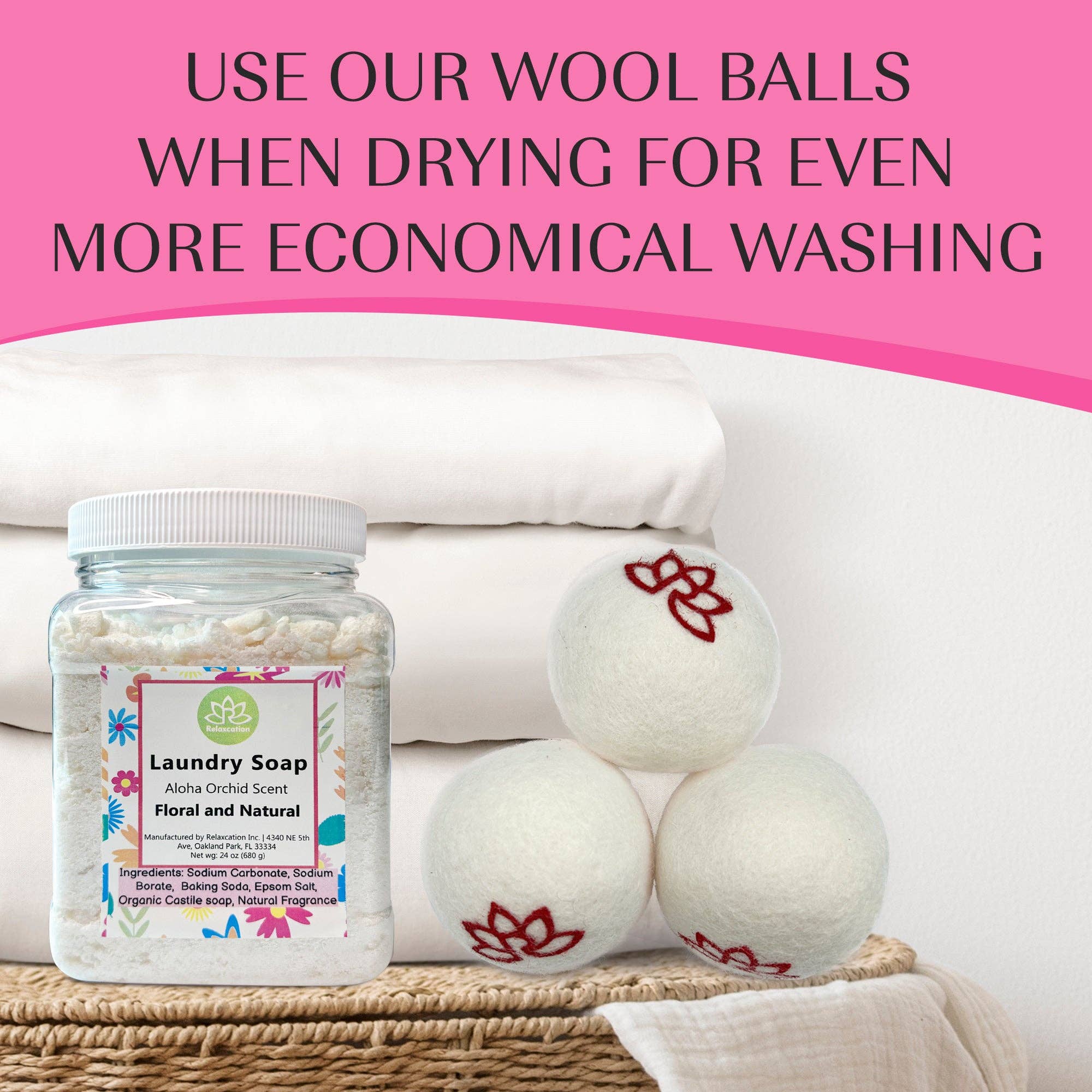 Relaxcation - Wholesale Laundry Detergent Powder/Pods - Laundry Soap Detergent Gentle Cleaning Aloha Orchid 24oz5