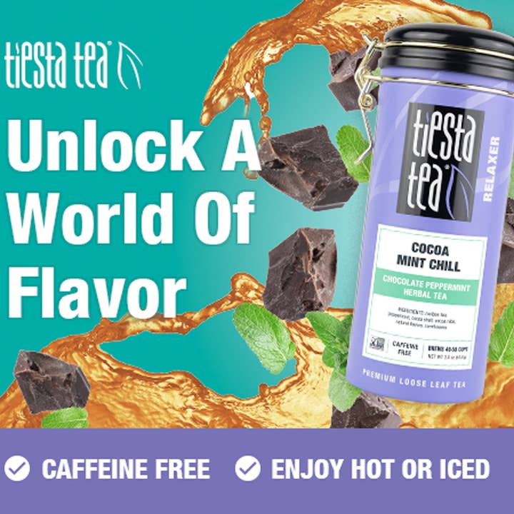 Tiesta Tea Company - Wholesale Loose Tea - Cocoa Mint Chill - Chocolate Peppermint Herbal Tea - 3oz Tin