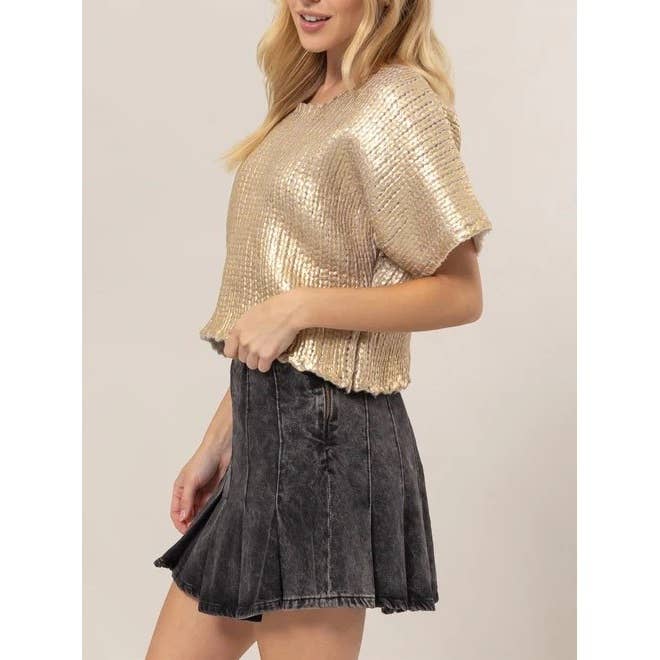 Apolline - Wholesale Knit Sweater - Women's - Metal Coated Knit Sweater1