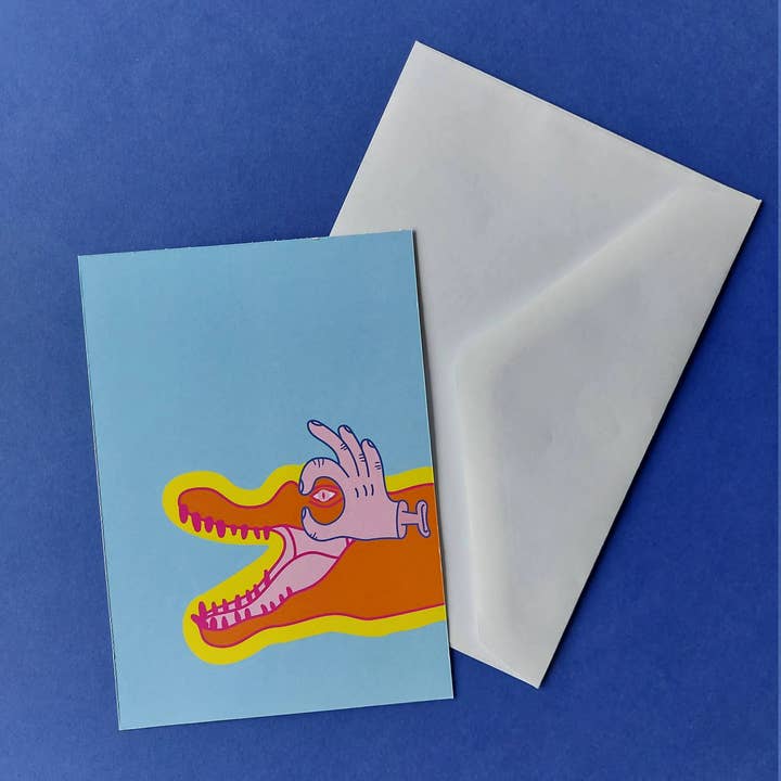 Lemon.lemoff - Wholesale Everyday Greeting Card - Crocodile illustration card poster greeting card graphic1