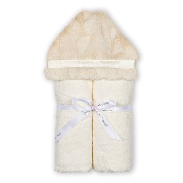 Cream Furry Hooded Baby Towel for wholesale by Iscream