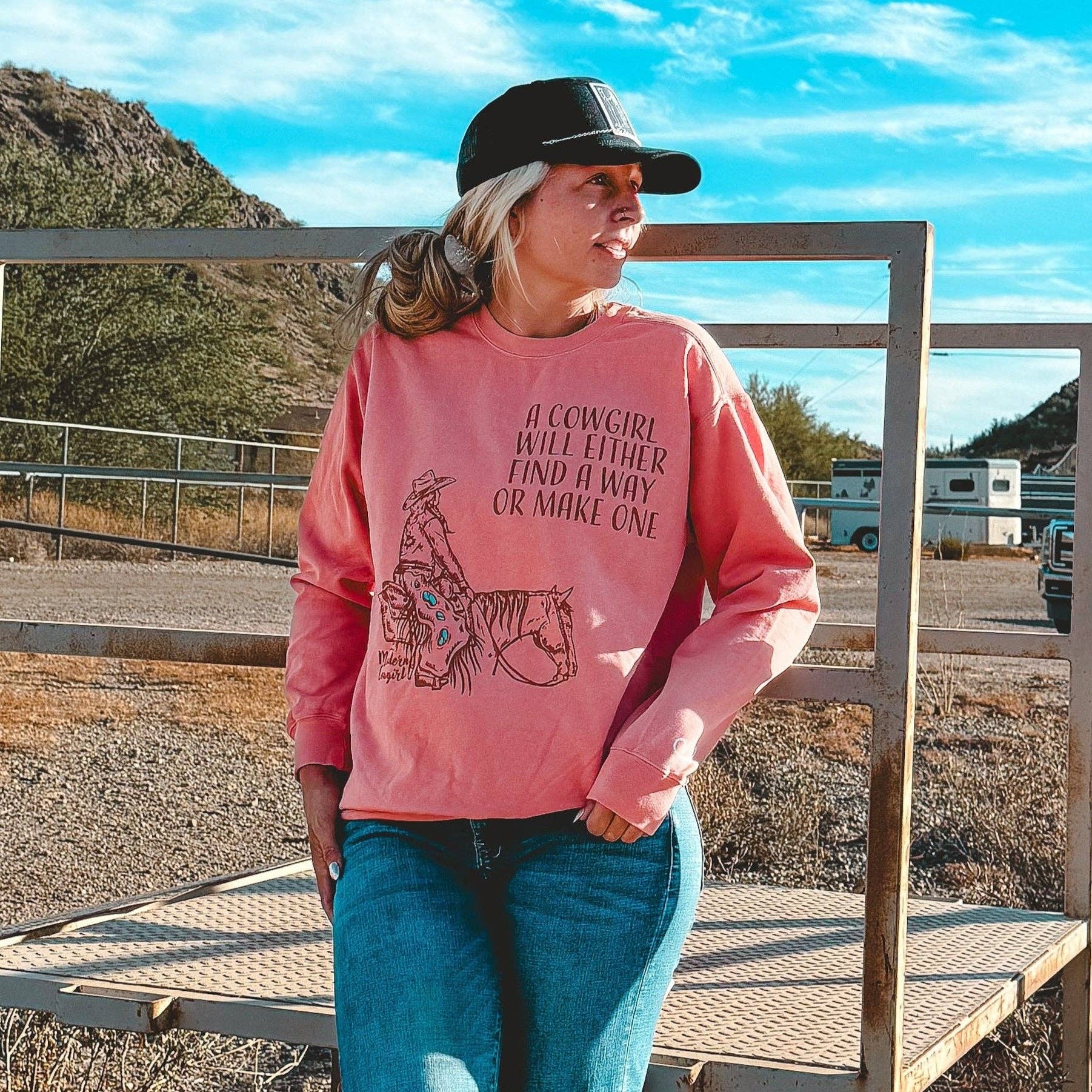 Modern Cowgirl - Wholesale Graphic Sweatshirt - Women's - Cowgirl Way Crewneck Sweatshirt3