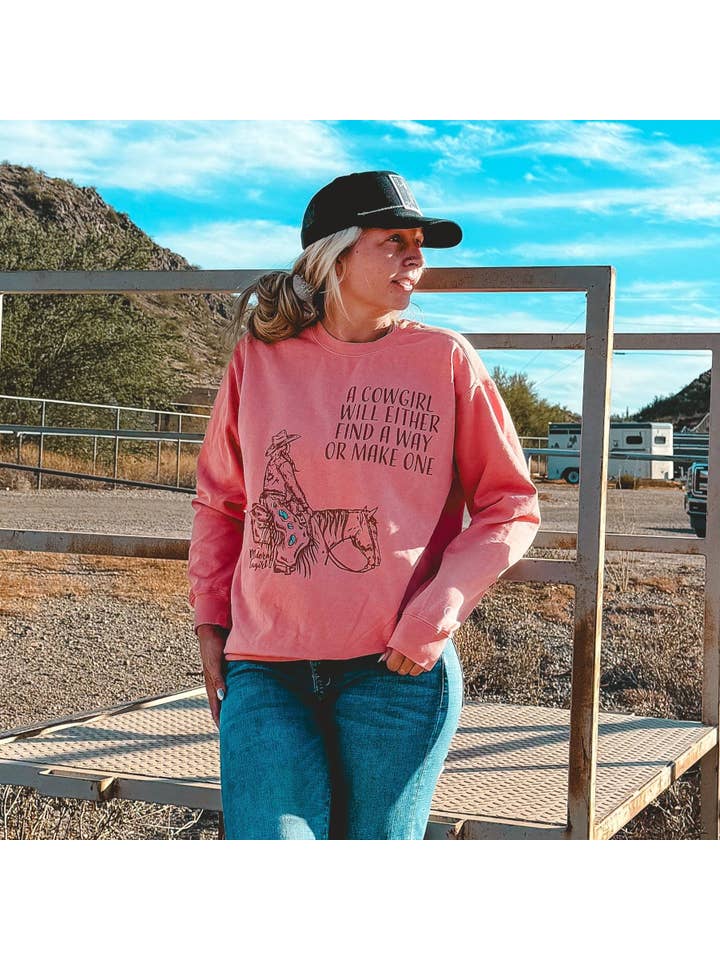 Modern Cowgirl - Wholesale Graphic Sweatshirt - Women's - Cowgirl Way Crewneck Sweatshirt3
