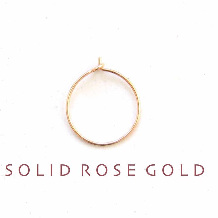 Nose Hoop - Ultra Thin - Solid 14k Rose Gold for wholesale by Rebecca Mullins Studio