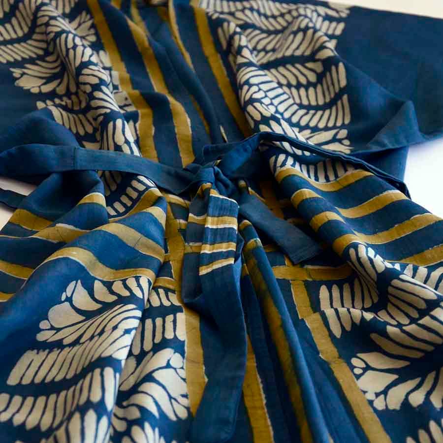 Ichcha - Wholesale Kaftan - Women's - Blue Beach Coverup Lounge Kimono/Robe Kaftan Dress - Aarya9