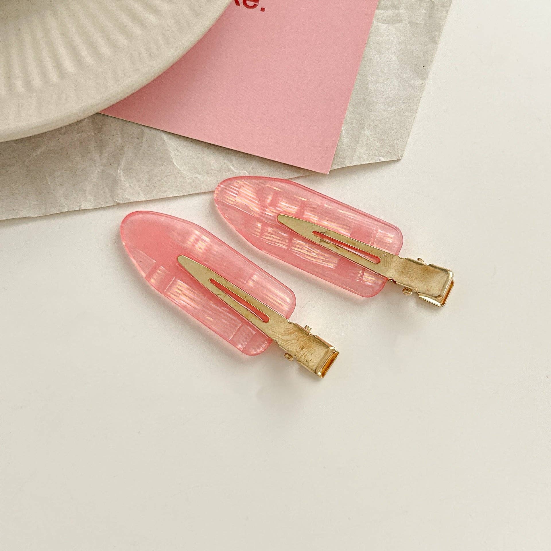 Dipped Shop – Engroshandel Hårspænde - Dame – 2+ 2 stk. Enkle Søde Lyserøde Hårspænder DPJC24042