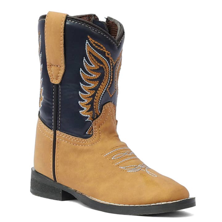 Tan TuffRider Youth Lassen Rounded Toe Western Boot for wholesale on Faire