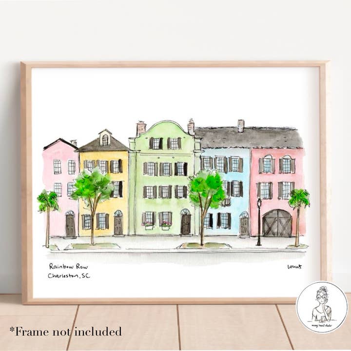 Messy Heart Studio – Engroshandel Kunsttryk – Skræddersyede lokale vartegn akvareltryk, personligt kunstværk5