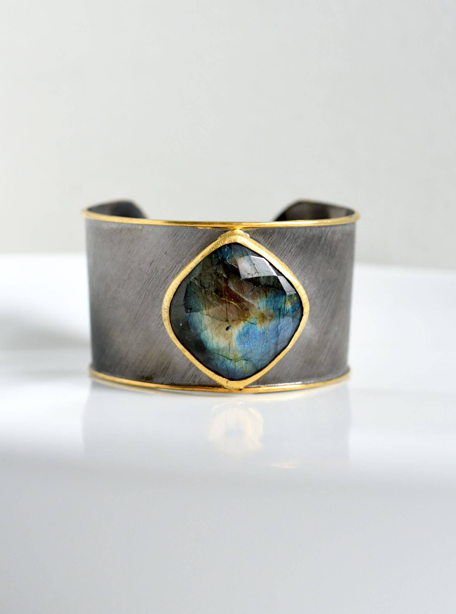 FELIX Z DESIGNS - Wholesale Cuff Bracelet - Adjustable Two Tone Stone Cuff Bangle1