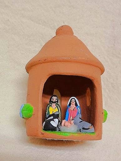 364E Miniature Nativity Scene Decor in Round Hut for wholesale by Arara Enterprises