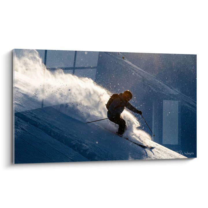 Tableau Skieur Poudreuse - Descente Explosive - Edition Ski pour la vente par Walensky