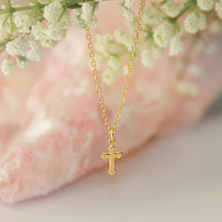 Collectables America - Wholesale Pendant/Charm Necklace - Classic Baby Cross Gold Necklace for every Order CJ-300