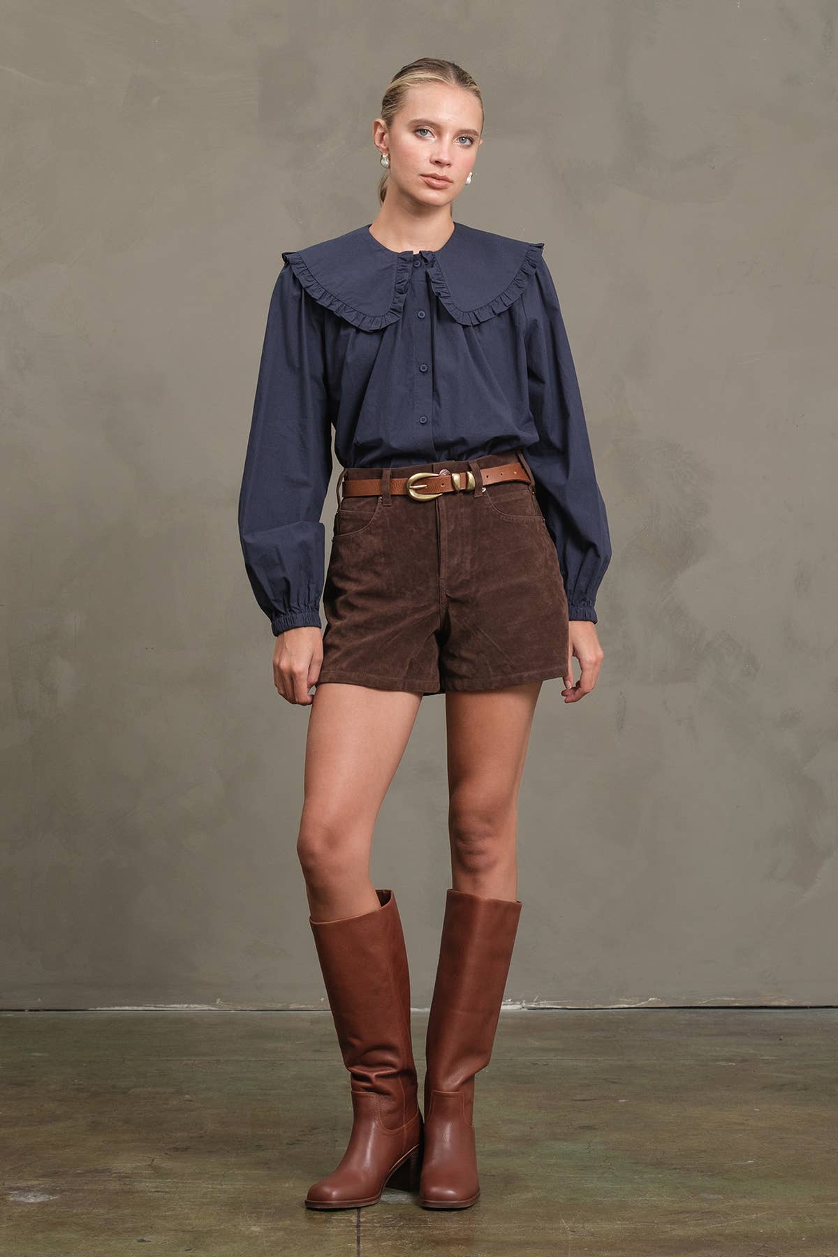 RAISONNEL - Wholesale Blouse - Women's - Frill Collar Cotton Blouse - RT11759