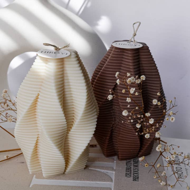 Hiroyi Decor - Vendita all'ingrosso Candele regalo - Elegante candela da tavolino Twirl2